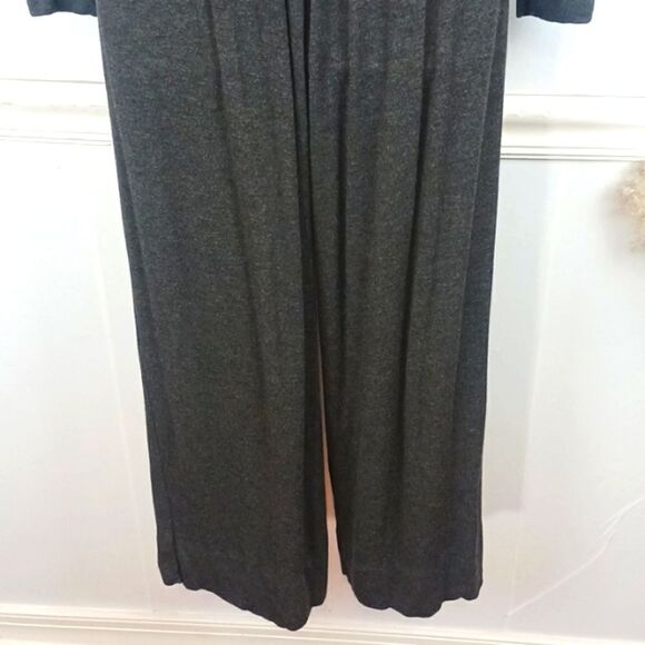 Lou & Grey Signature soft wide leg long-sleeve drawstring waist gray jumpsuit - Picture 12 of 13